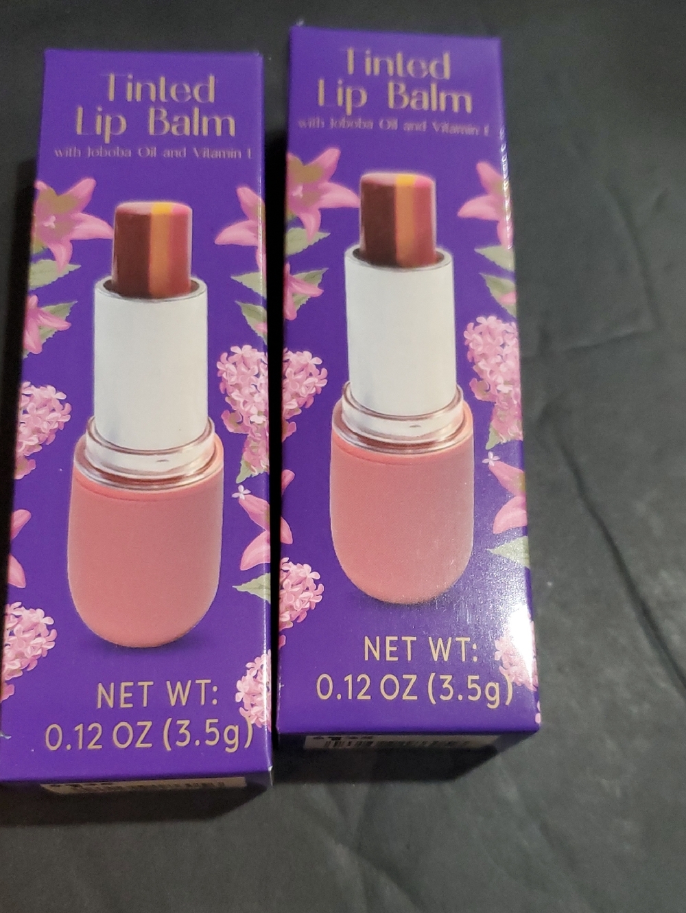 2pack Tinted hydrating nourishing vitamin E, jojoba oil enriched lipbalms FREE